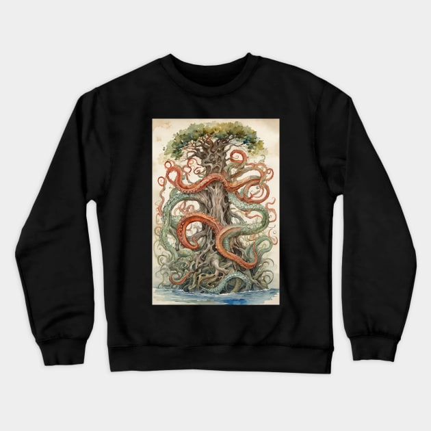 Nature and Tentacles Crewneck Sweatshirt by Elijah101